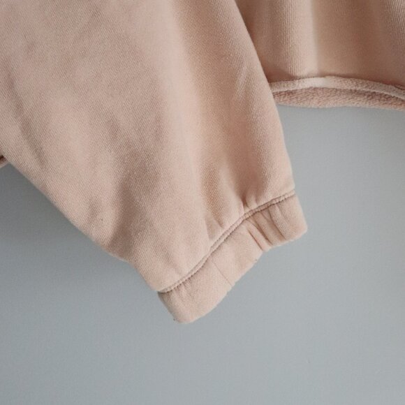 Aerie Cropped Sz Lrg Peach Cropped Button Henley Pullover Long Sleeve Sweatshirt - Picture 8 of 14